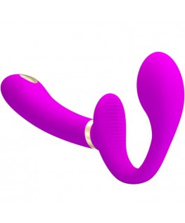 PRETTY LOVE - THUNDERBIRD DOPPIO VIBRATORE CON STRAP-ON E TELECOMANDO VIOLA