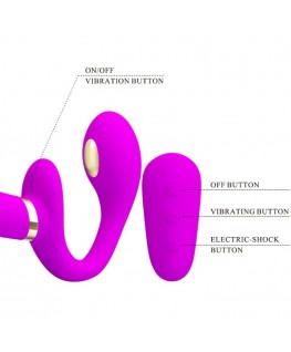 PRETTY LOVE - THUNDERBIRD DOPPIO VIBRATORE CON STRAP-ON E TELECOMANDO VIOLA