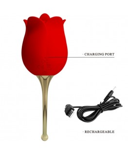 PRETTY LOVE - ROSE LOVER STIMOLATORE CLITORIDEO ROSE 12 VIBRAZIONI ROSSO