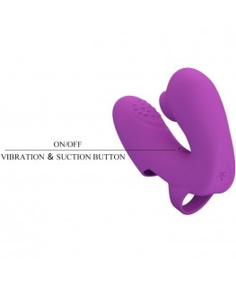 PRETTY LOVE - VIBRATORE DA DITA ATHENA CON STIMOLATORE CLITORIDEO VIOLA