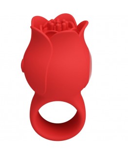 PRETTY LOVE - VIBRATORE A DITA A FORMA DI ROSA JAE 10 VIBRAZIONI ROSSO
