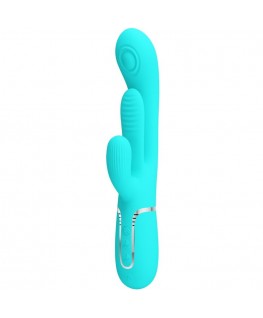 PRETTY LOVE - SHANIA TRIPLE RABBIT VIBRATORE MULTIFUNZIONE 3 IN 1 BLU