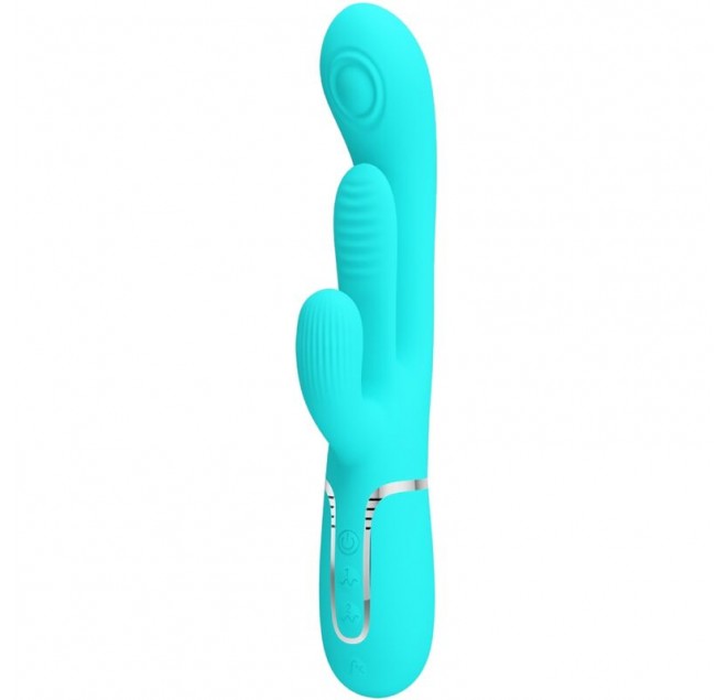 PRETTY LOVE - SHANIA TRIPLE RABBIT VIBRATORE MULTIFUNZIONE 3 IN 1 BLU