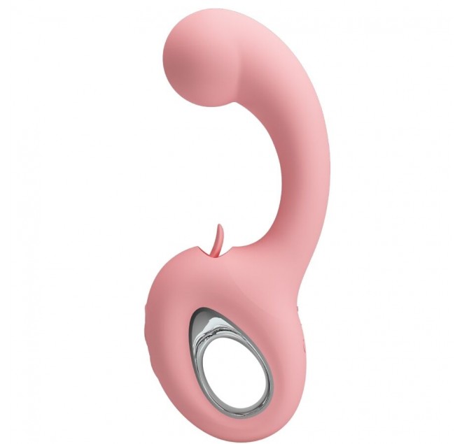 PRETTY LOVE - ERYNNYES VIBRATORE PUNTO G + STIMOLATORE CLITORIDEO 10 VIBRAZIONI ROSA