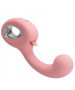 PRETTY LOVE - ERYNNYES VIBRATORE PUNTO G + STIMOLATORE CLITORIDEO 10 VIBRAZIONI ROSA