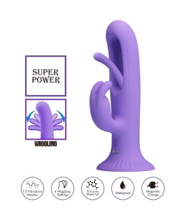 PRETTY LOVE - VIBRATORE CONIGLIO KILLMOULIS 12 MODALITÀ DI VIBRAZIONE VIOLA