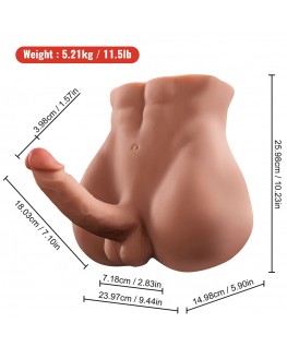 XISE - BERTLETT DILDO ASS DILDO REALISTICO E MASTURBATORE ANALE POSIZIONE FRONTALE CON SPINTA 18 CM