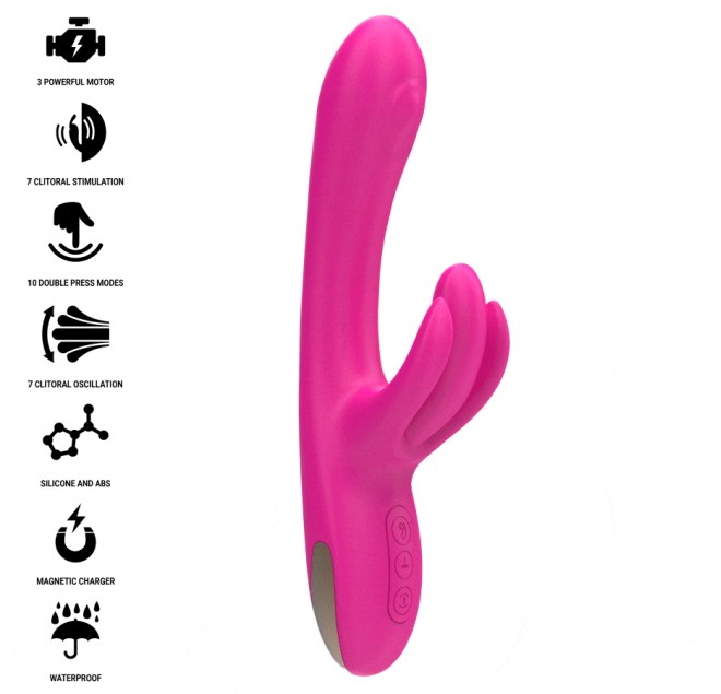INTENSE - VIBRATORE MULTIFUNZIONE CONIGLIO BRITNEY 23 CM ROSA