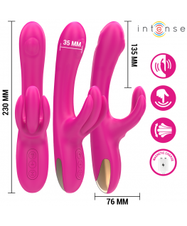 INTENSE - VIBRATORE MULTIFUNZIONE CONIGLIO BRITNEY 23 CM ROSA