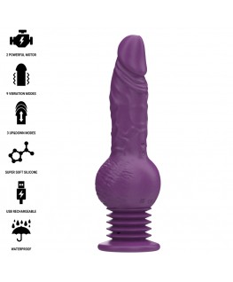 INTENSE - VIBRATORE MULTIFUNZIONE TATUM CON VIBRAZIONE SU E GIÙ 24 CM VIOLA