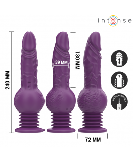 INTENSE - VIBRATORE MULTIFUNZIONE TATUM CON VIBRAZIONE SU E GIÙ 24 CM VIOLA