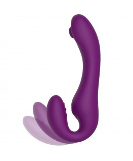 XOCOON - VIBRATORE 2 IN 1 STRAPLESS STRAP-ON CON TELECOMANDO VIOLA