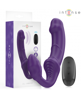 INTENSE - JILL DOPPIO VIBRATORE 20 CM VIOLA TELECOMANDO