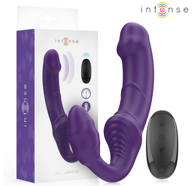 INTENSE - JILL DOPPIO VIBRATORE 20 CM VIOLA TELECOMANDO