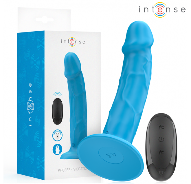 INTENSE - PHOEBE VIBRATORE REALISTICO 10 VIBRAZIONI TELECOMANDO BLU
