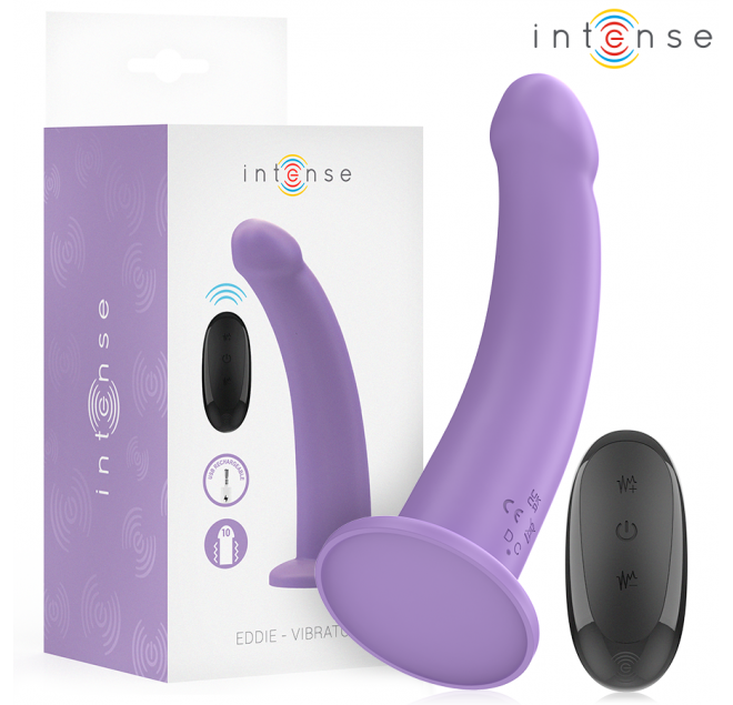 INTENSE - VIBRATORE EDDIE 17,5 CM 10 VIBRAZIONI VIOLA TELECOMANDO