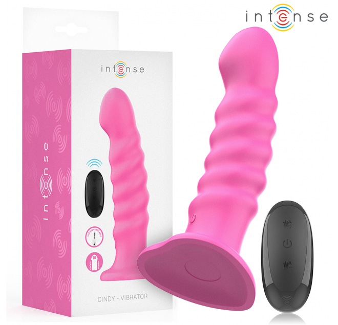 INTENSE - VIBRATORE CINDY TAGLIA L DESIGN A SPIRALE 10 VIBRAZIONI ROSA TELECOMANDO