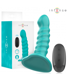 INTENSE - VIBRATORE BUFFY TAGLIA S DESIGN A SPIRALE 10 VIBRAZIONI TELECOMANDO BLU