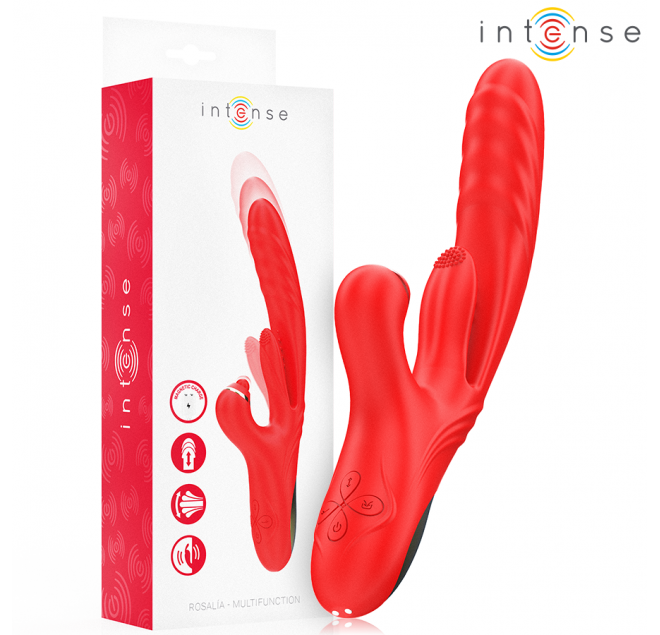 INTENSE - VIBRATORE MULTIFUNZIONE ROSALIA 3 IN 1 ROSSO