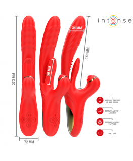 INTENSE - VIBRATORE MULTIFUNZIONE ROSALIA 3 IN 1 ROSSO