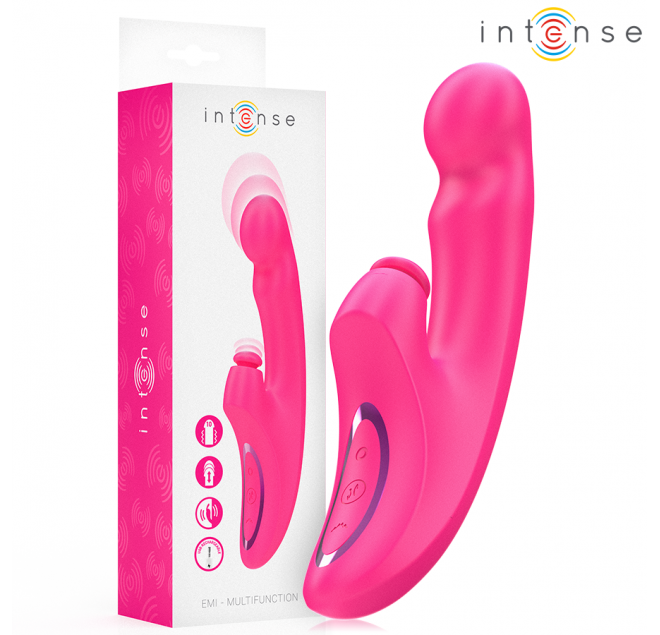 INTENSE - VIBRATORE EMI 13,5 CM MULTIFUNZIONE 3 IN 1 10 VIBRAZIONI ROSA