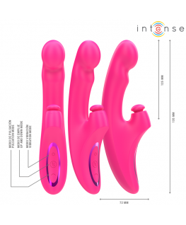 INTENSE - VIBRATORE EMI 13,5 CM MULTIFUNZIONE 3 IN 1 10 VIBRAZIONI ROSA