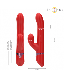 INTENSE - LELE VIBRATORE MULTIFUNZIONE ROTANTE E OSCILLANTE E STIMOLANTE ROSSO