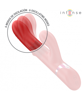 INTENSE - LELE VIBRATORE MULTIFUNZIONE ROTANTE E OSCILLANTE E STIMOLANTE ROSSO