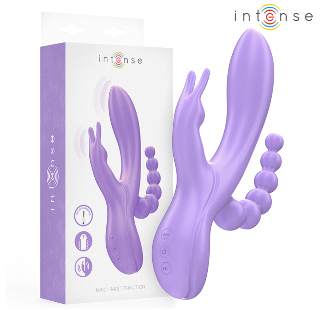 INTENSE - MIKO TRIPLO VIBRATORE CONIGLIO & STIMOLATORE & ANALE 7 VIBRAZIONI VIOLA