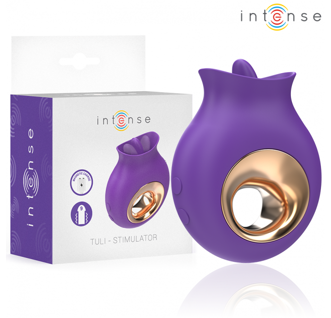 INTENSE - STIMOLATORE CLITORIDEO TULI 9 VIBRAZIONI E 9 OSCILLAZIONI VIOLA