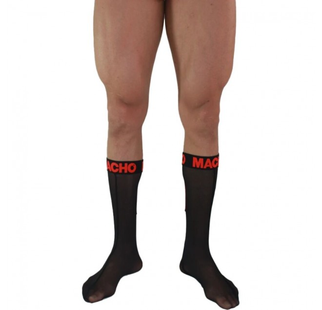 MACHO - CALZINI SOTTILI TAGLIA UNICA NERO/ROSSO