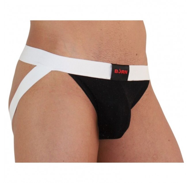 BURN - 004 JOCK NERO LUCIDO / BIANCO XL