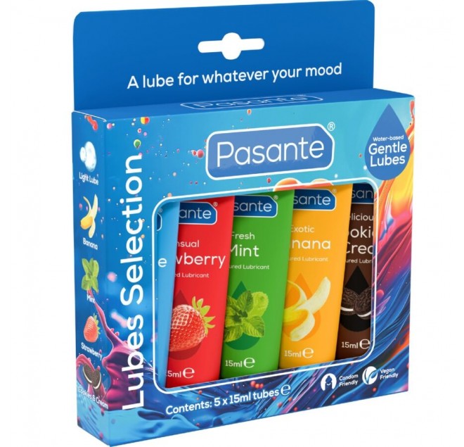 PASANTE - CONFEZIONE LUBRIFICANTI AROMI ASSORTITI 5 UNITÀ X 15 ML