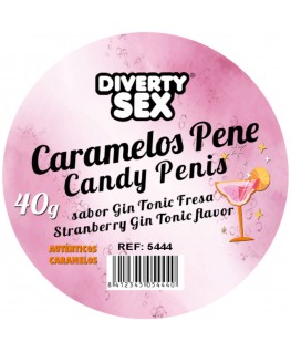 DIABLO PICANTE - 20 CARAMELLE A FORMA DI PENE AL GUSTO DI GIN & TONIC