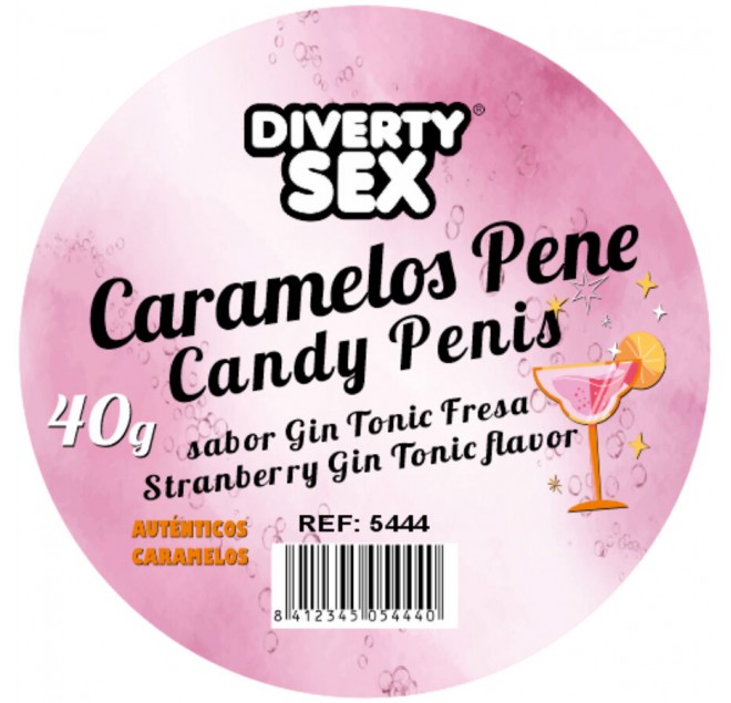 DIABLO PICANTE - 20 CARAMELLE A FORMA DI PENE AL GUSTO DI GIN & TONIC