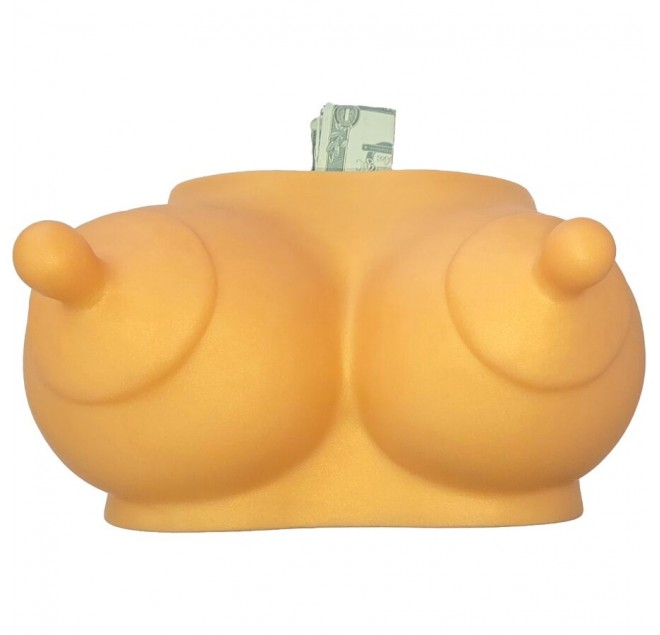 DIABLO PICANTE - SALVADANAIO A FORMA DI SENO TONO DORATO