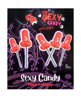 DIABLO PICANTE - SCATOLA DA 5 LECCA-LECCA A FORMA DI PENE ALLA CILIEGIA