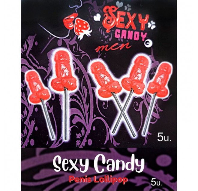 DIABLO PICANTE - SCATOLA DA 5 LECCA-LECCA A FORMA DI PENE ALLA CILIEGIA