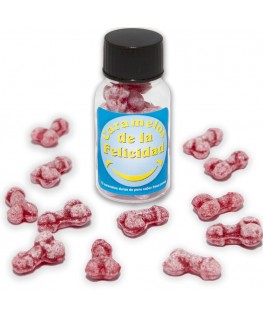 DIABLO PICANTE - BARATTOLO DA 12 CARAMELLE A FORMA DI PENE ALLA FRAGOLA/CILIEGIA