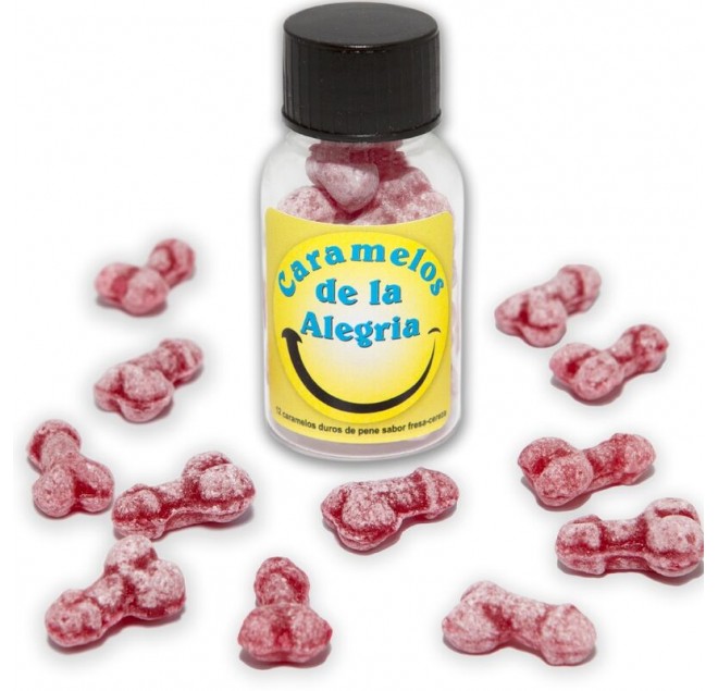 DIABLO PICANTE - 12 CARAMELLE JOY A FORMA DI PENE FRAGOLA/CILIEGIA