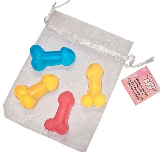 DIABLO PICANTE - 4 MINI SAPONI PROFUMATI A FORMA DI PENE