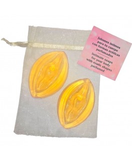 DIABLO PICANTE - 2 SAPONI PROFUMATI A FORMA DI VAGINA GIALLA