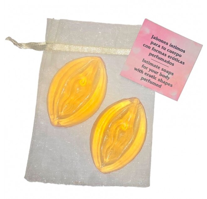 DIABLO PICANTE - 2 SAPONI PROFUMATI A FORMA DI VAGINA GIALLA