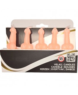 DIABLO PICANTE - SCATOLA DA 5 CANDELE A FORMA DI PENE CARNE