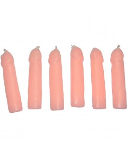 DIABLO PICANTE - 6 CANDELE A FORMA DI PENE CARNE