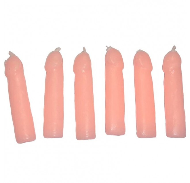 DIABLO PICANTE - 6 CANDELE A FORMA DI PENE CARNE