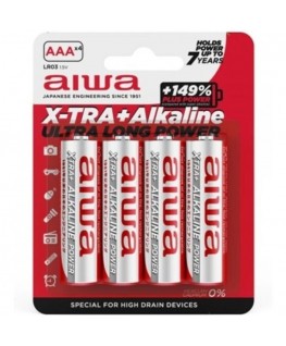 AIWA - BATTERIA ALCALINA X-TRA AAA LR03 BLISTER*4