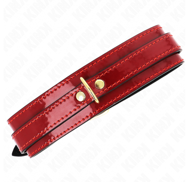 KINK - COLLANA REGOLABILE ROSSO VINO CON DETTAGLI ORO 29-42,5 CM X 4 CM