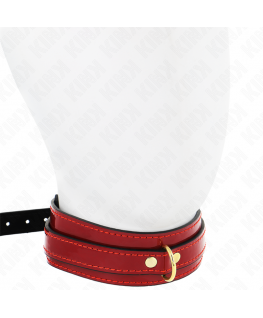 KINK - COLLANA REGOLABILE ROSSO VINO CON DETTAGLI ORO 29-42,5 CM X 4 CM