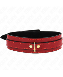 KINK - COLLANA REGOLABILE ROSSO VINO CON DETTAGLI ORO 29-42,5 CM X 4 CM